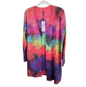 Ethyl Colorful Open Front Cardigan Size L/XL